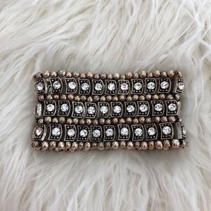 Crystal and silver beaded bracelet